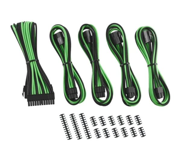 CableMod ModMesh Cable Extension Kit -8+8 Czarno-Zielone - 665050 - zdjęcie